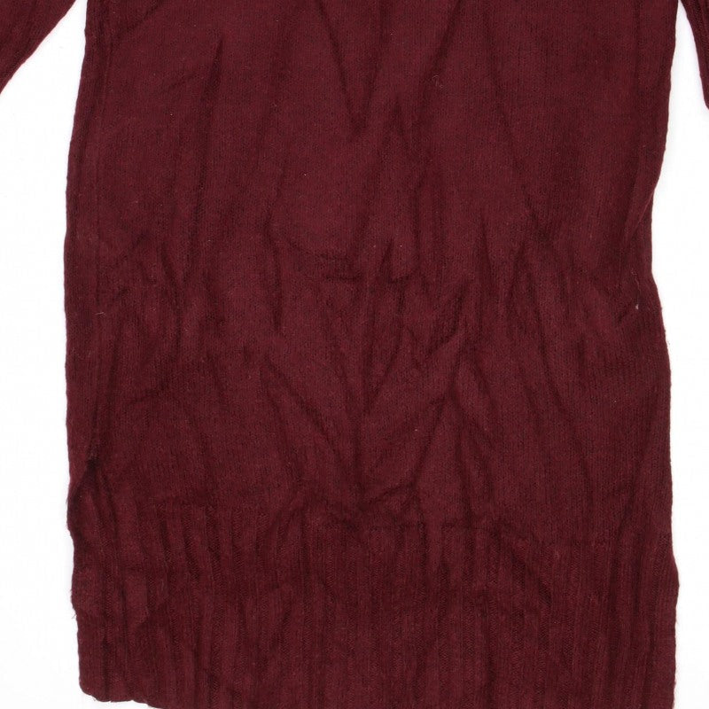 New Look Women’s Red S Cable Knit Roll Neck Jumper Dress