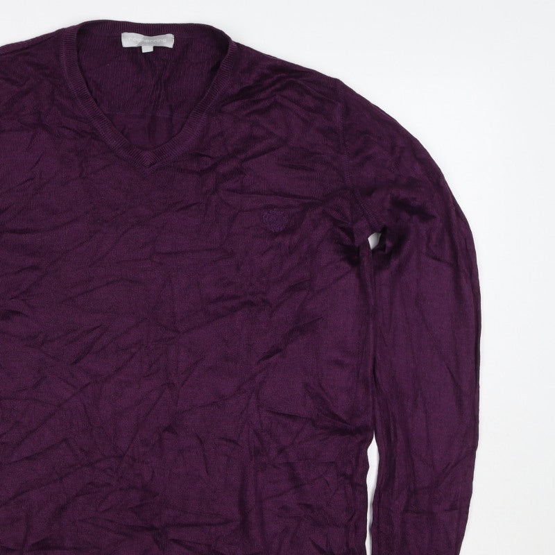 Iceberg Women’s Purple M Fine Knit Logo Pullover Jumper