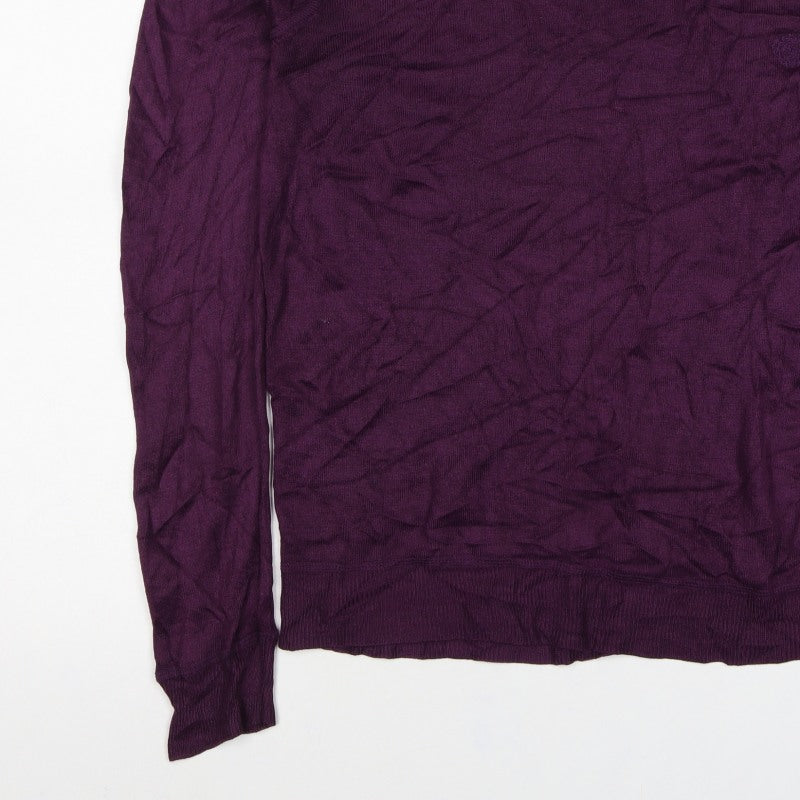 Iceberg Women’s Purple M Fine Knit Logo Pullover Jumper