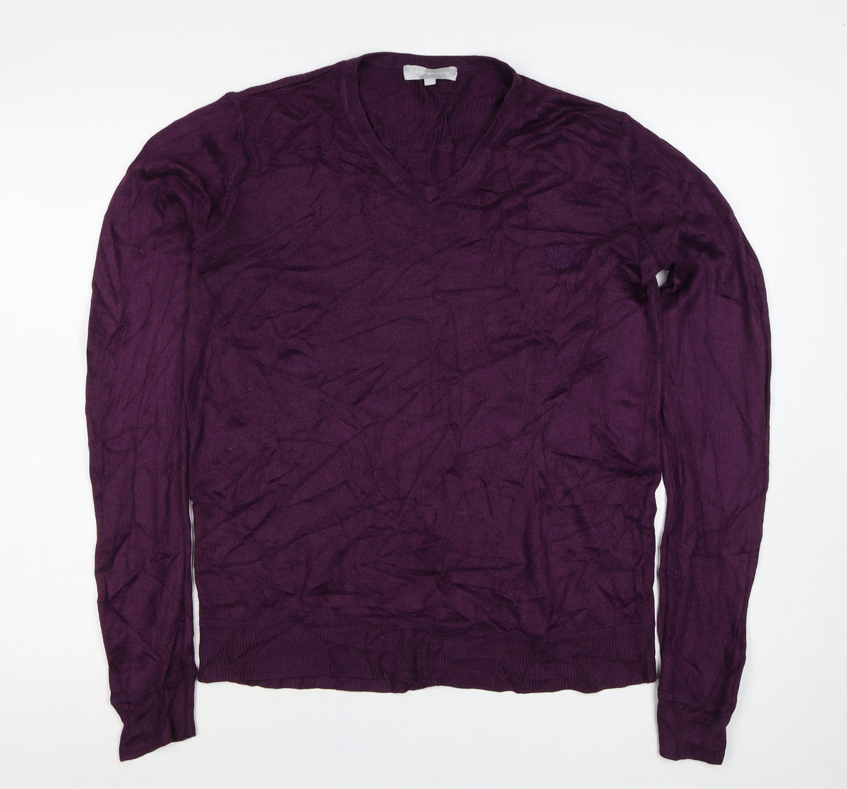 Iceberg Women’s Purple M Fine Knit Logo Pullover Jumper