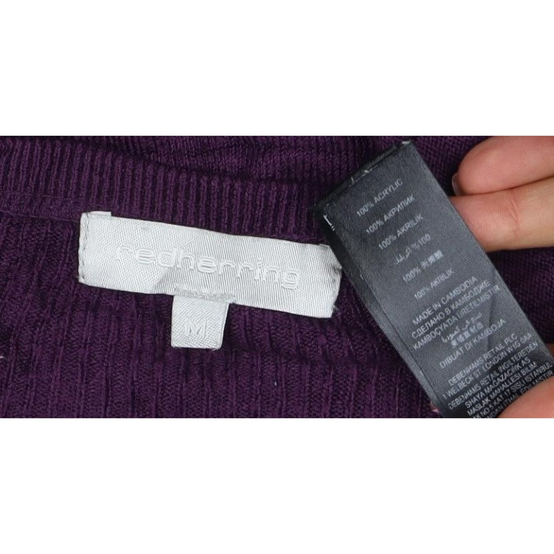 Iceberg Women’s Purple M Fine Knit Logo Pullover Jumper