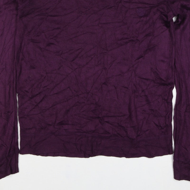 Iceberg Women’s Purple M Fine Knit Logo Pullover Jumper