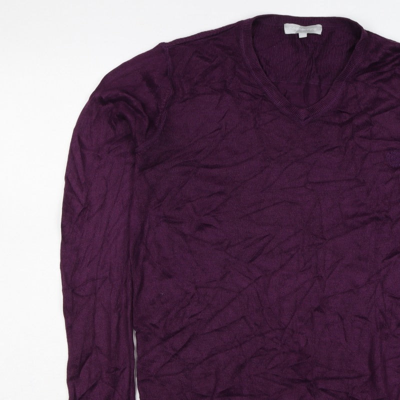 Iceberg Women’s Purple M Fine Knit Logo Pullover Jumper