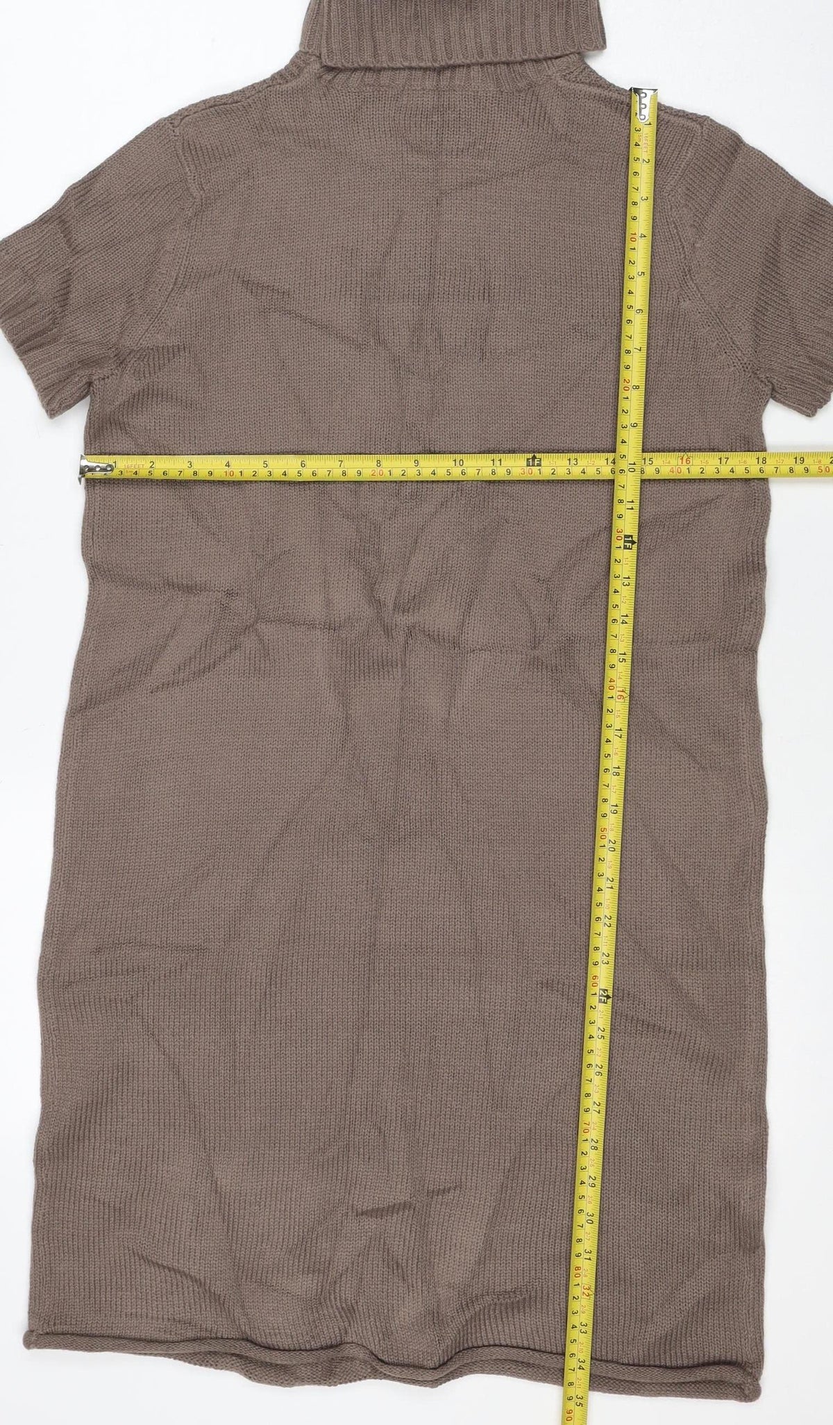 La Redoute Women Brown UK 16 Knee Length Roll Neck Jumper Dress