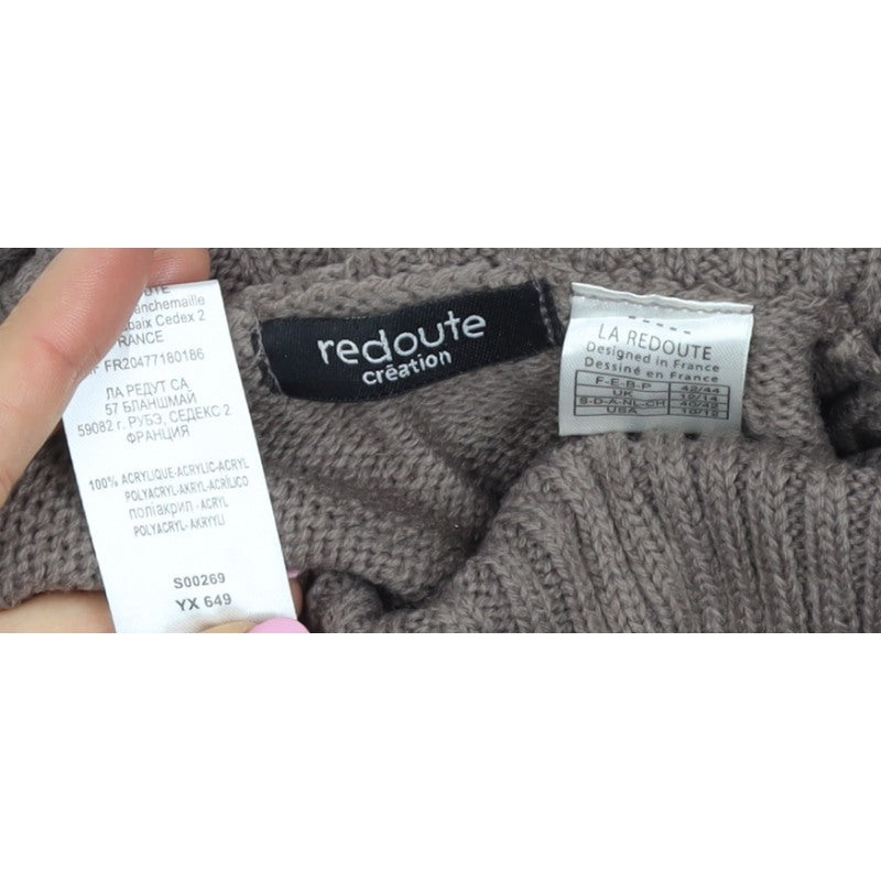La Redoute Women Brown UK 16 Knee Length Roll Neck Jumper Dress