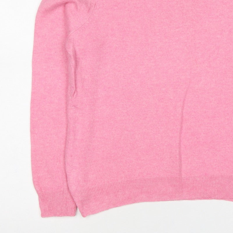 Woolovers Women’s Pink L Crew Neck Long Sleeve Knit Pullover Jumper