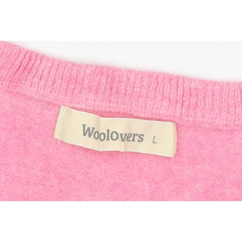 Woolovers Women’s Pink L Crew Neck Long Sleeve Knit Pullover Jumper