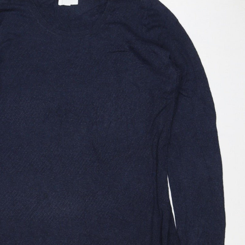 White Label Women’s Navy Size 16 Cotton Modal Wool Crew Neck Jumper