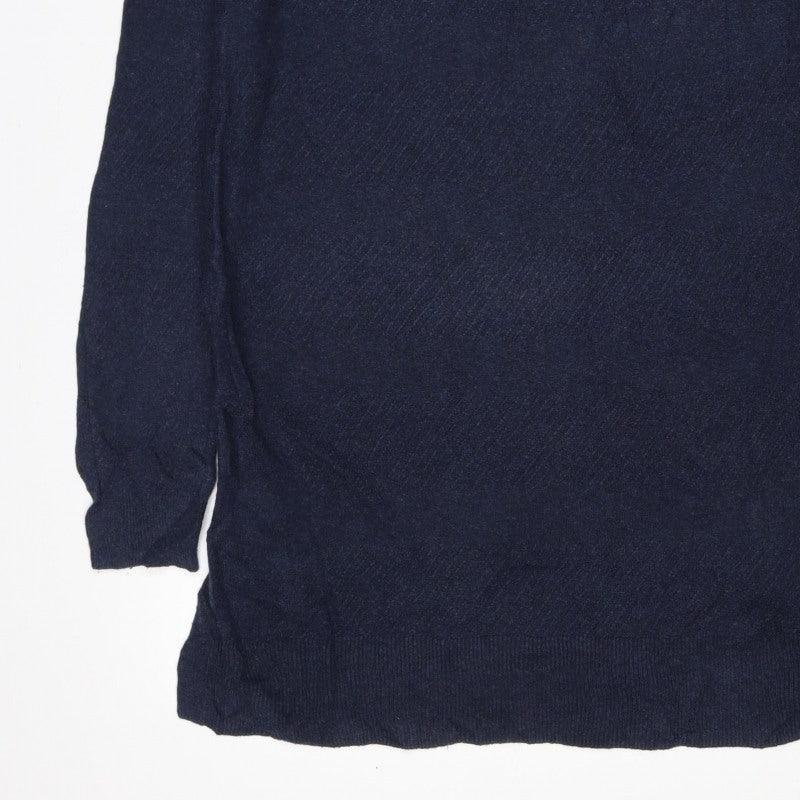 White Label Women’s Navy Size 16 Cotton Modal Wool Crew Neck Jumper