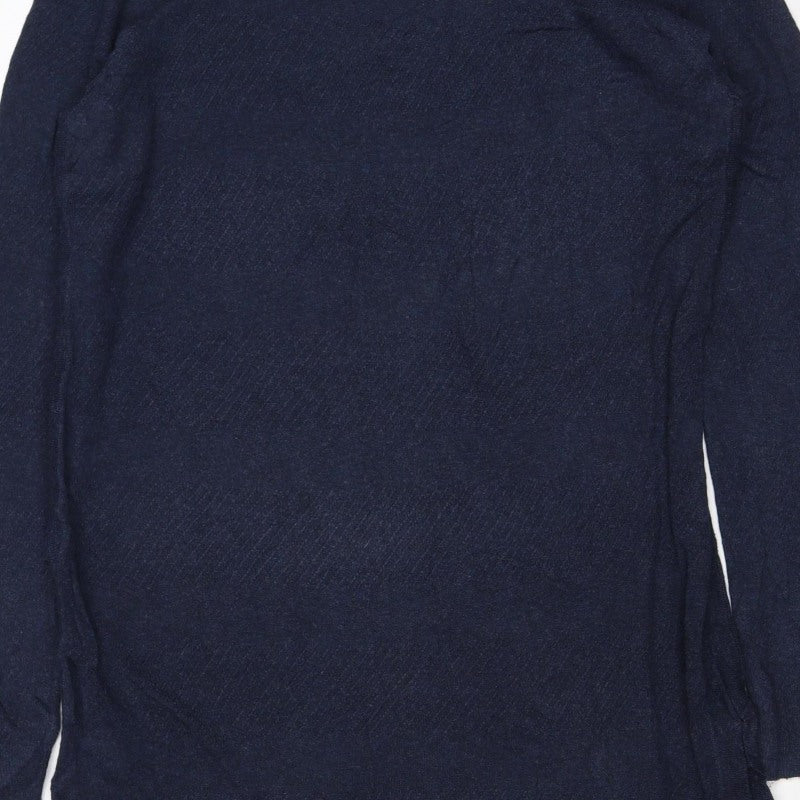 White Label Women’s Navy Size 16 Cotton Modal Wool Crew Neck Jumper
