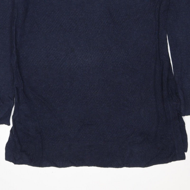 White Label Women’s Navy Size 16 Cotton Modal Wool Crew Neck Jumper