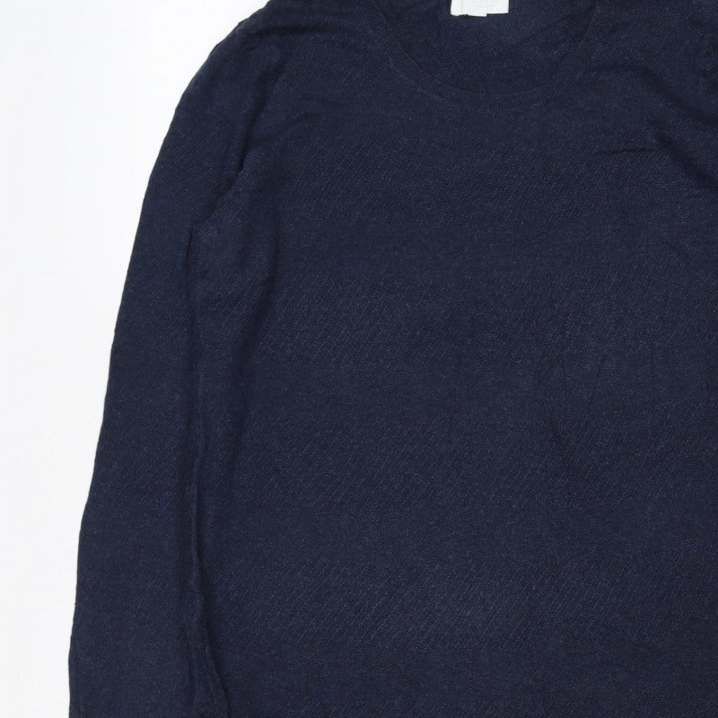White Label Women’s Navy Size 16 Cotton Modal Wool Crew Neck Jumper