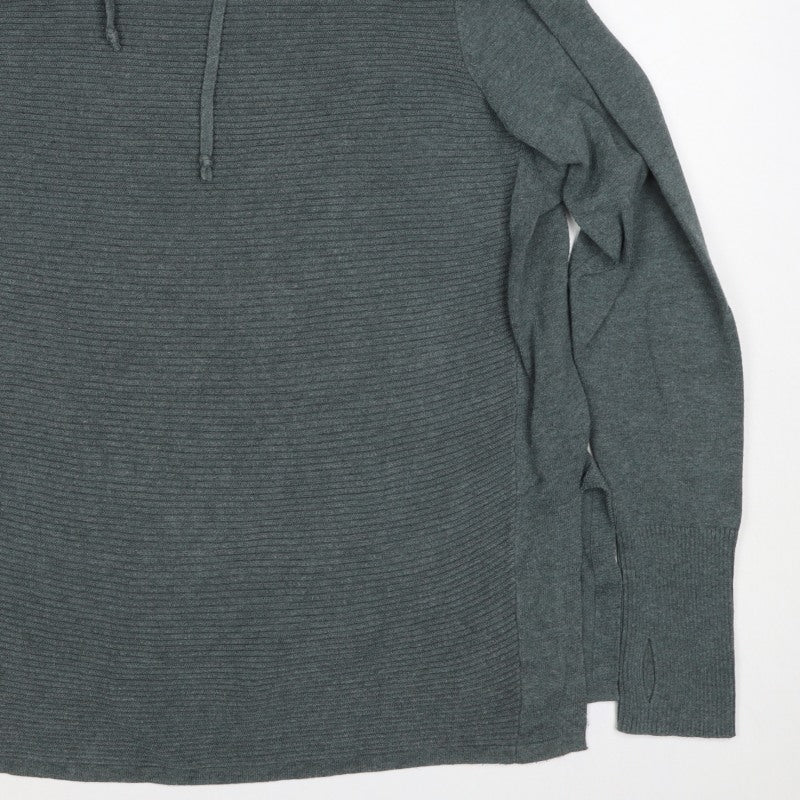 Artisan Women’s Grey XL Cowl Neck Ribbed Knit Pullover Jumper