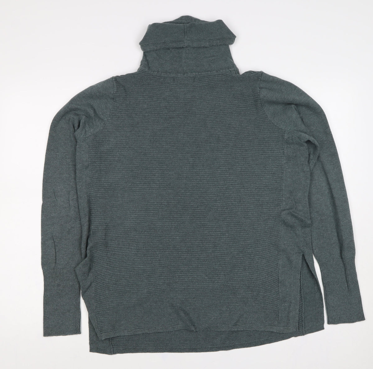 Artisan Women’s Grey XL Cowl Neck Ribbed Knit Pullover Jumper