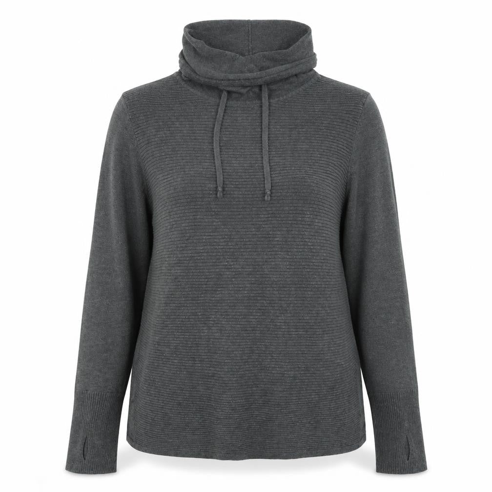 Artisan Women’s Grey XL Cowl Neck Ribbed Knit Pullover Jumper