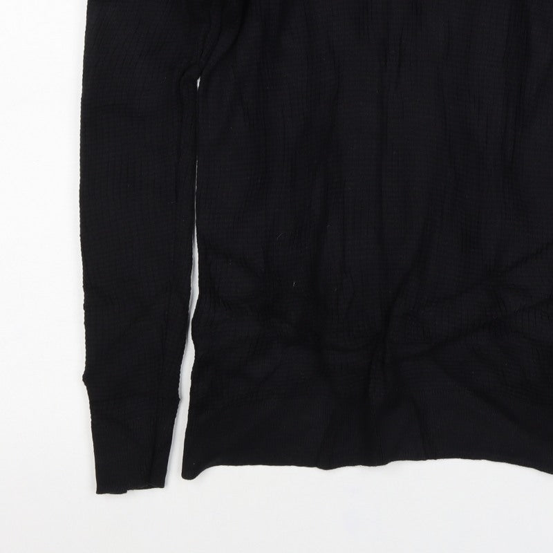 Jack & Jones Men’s Black L Rib Knit Crew Neck Cotton Pullover Jumper