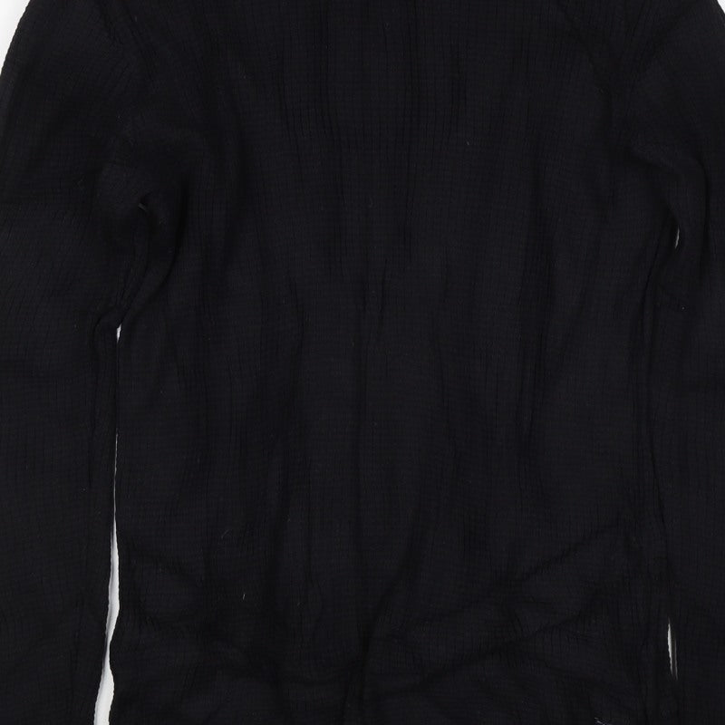 Jack & Jones Men’s Black L Rib Knit Crew Neck Cotton Pullover Jumper
