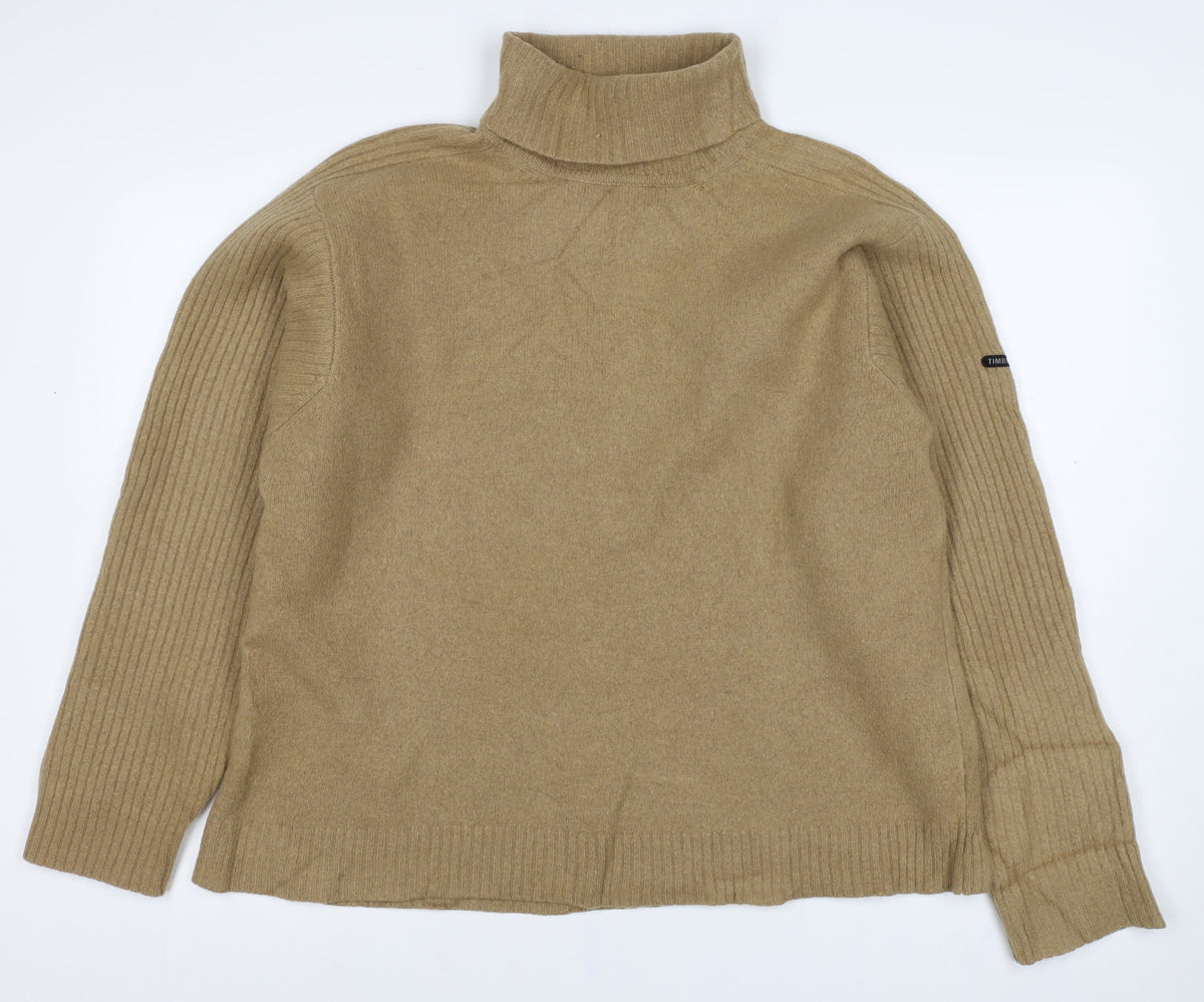 Timberland Women’s Beige XL Lambswool Roll Neck Knit Jumper