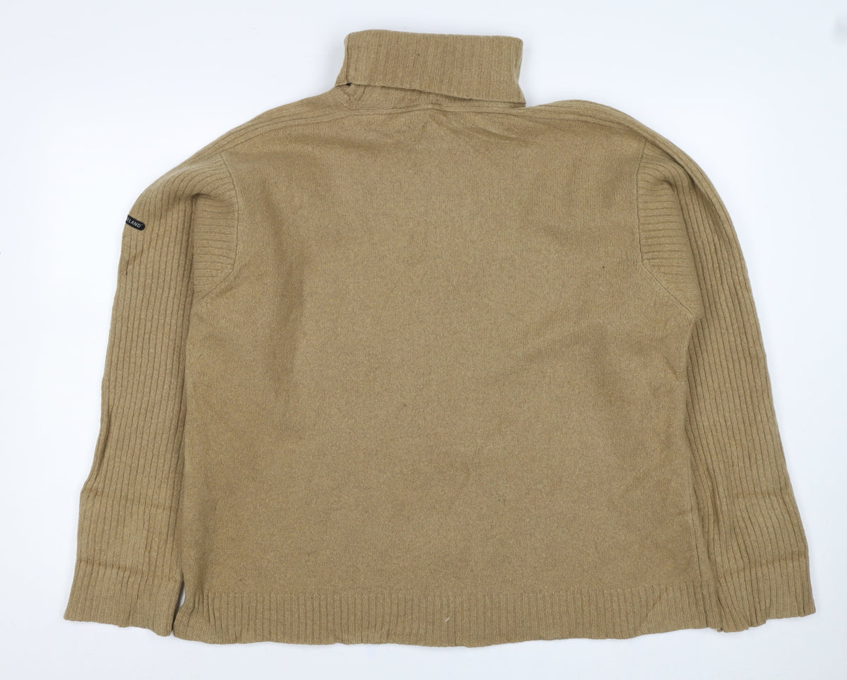 Timberland Women’s Beige XL Lambswool Roll Neck Knit Jumper