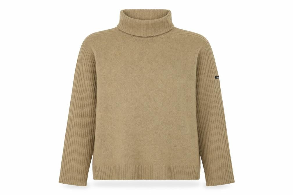 Timberland Women’s Beige XL Lambswool Roll Neck Knit Jumper