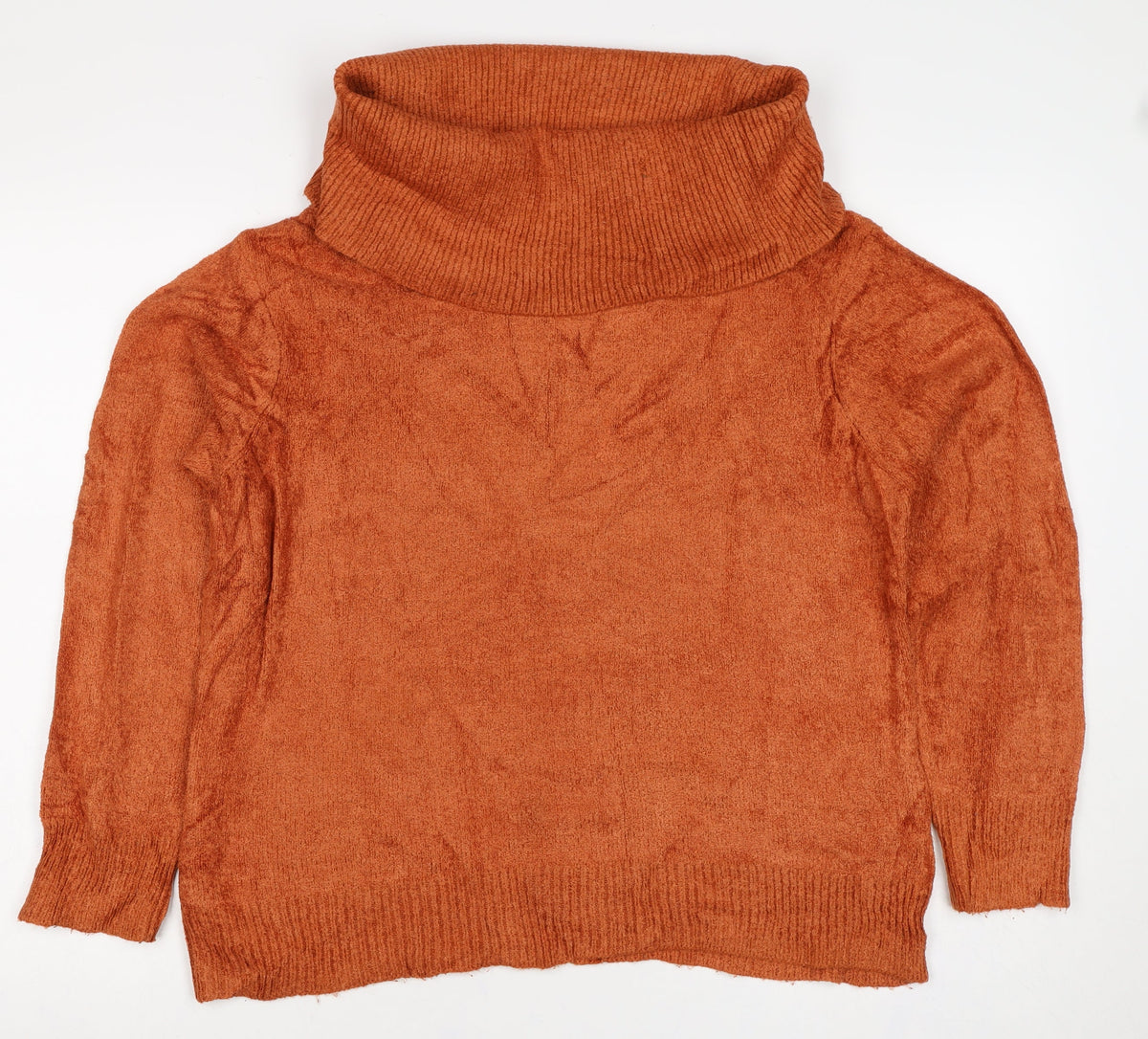 Kiss Collection Women’s Orange Size 8 Roll Neck Knit Pullover Jumper