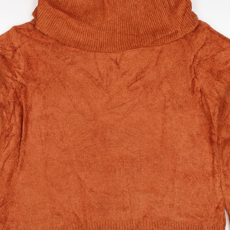 Kiss Collection Women’s Orange Size 8 Roll Neck Knit Pullover Jumper