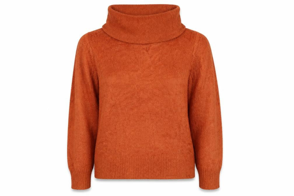 Kiss Collection Women’s Orange Size 8 Roll Neck Knit Pullover Jumper