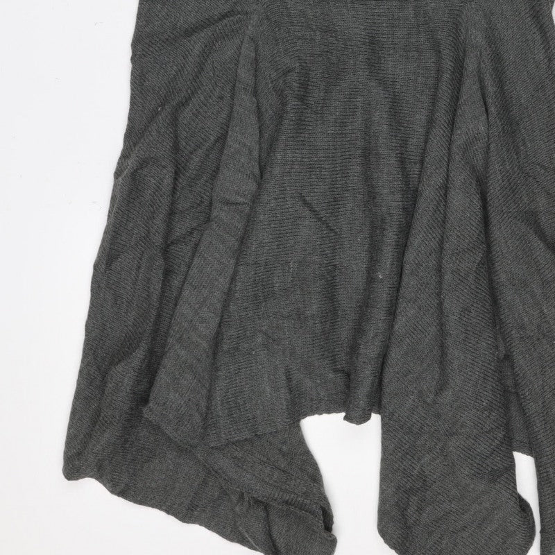 Frock me Women Grey Size 14 Knit Jumper Dress Long Sleeve Button Front