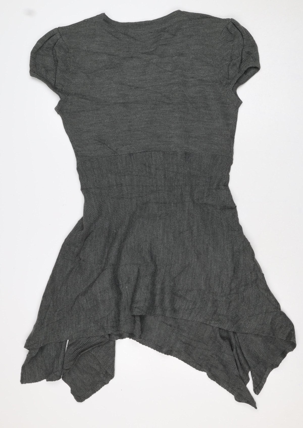 Frock me Women Grey Size 14 Knit Jumper Dress Long Sleeve Button Front