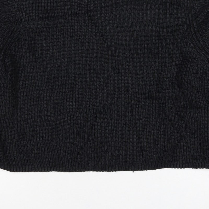 Weekday Women’s Black M Cable Knit Crew Neck Raglan Jumper