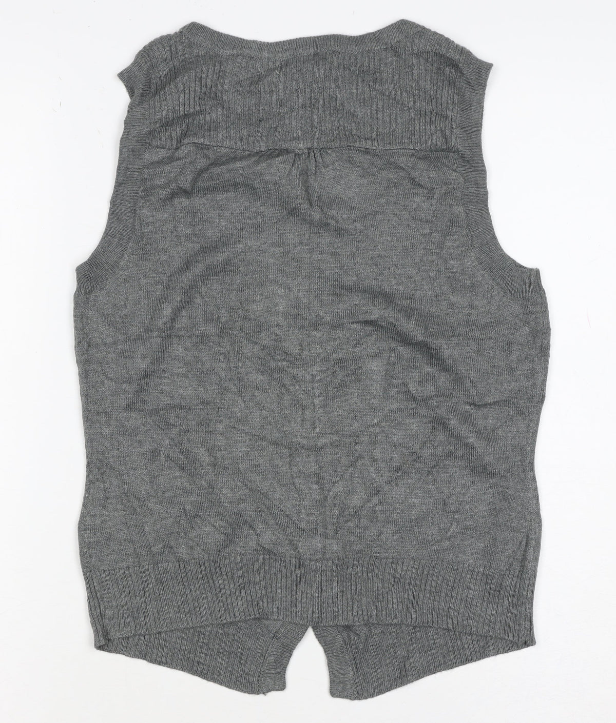 H&M Women’s Grey Sleeveless V-Neck Button Knit Vest Size S