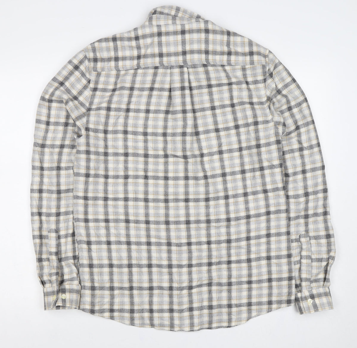 River Island Men’s Grey Check Button-Down Long Sleeve Shirt M