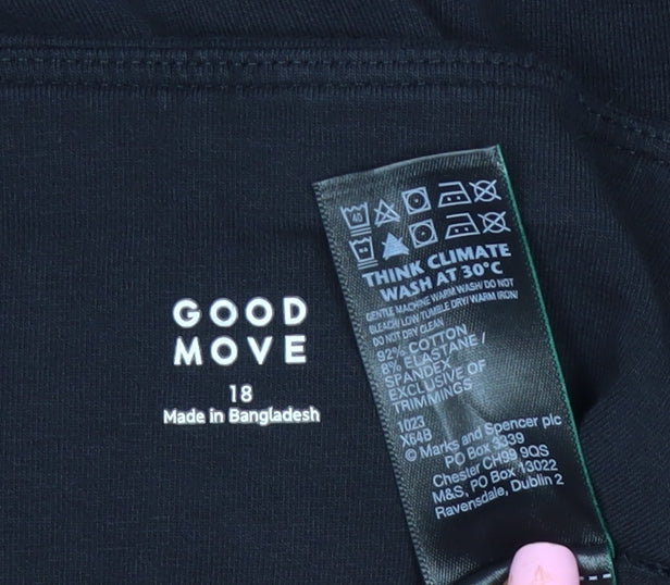Marks & Spencer Goodmove Women Black UK 18 Stretch Gym Leggings