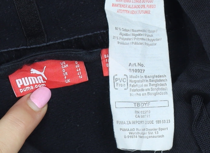 Puma Women’s Black UK 14 Pullover Hoodie Logo Kangaroo Pocket