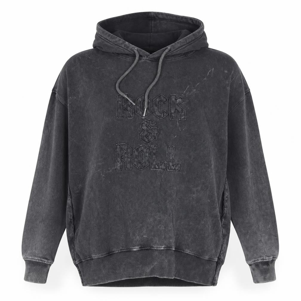Seint Women’s Black M Rock & Roll Embroidered Pullover Hoodie