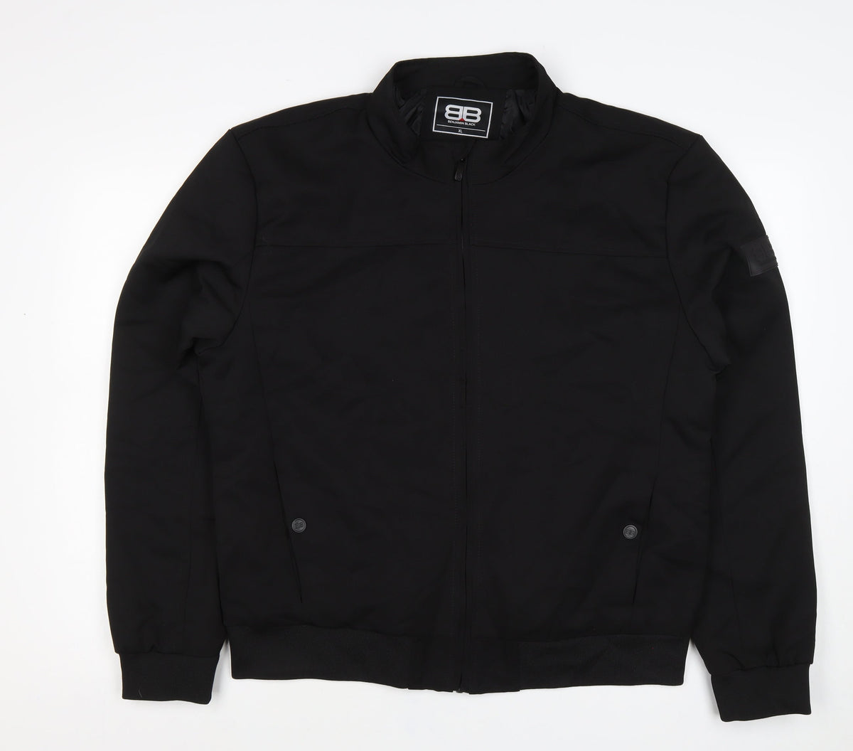Benjamin Black Men's Black XL Bomber Jacket Full Zip Stand Collar