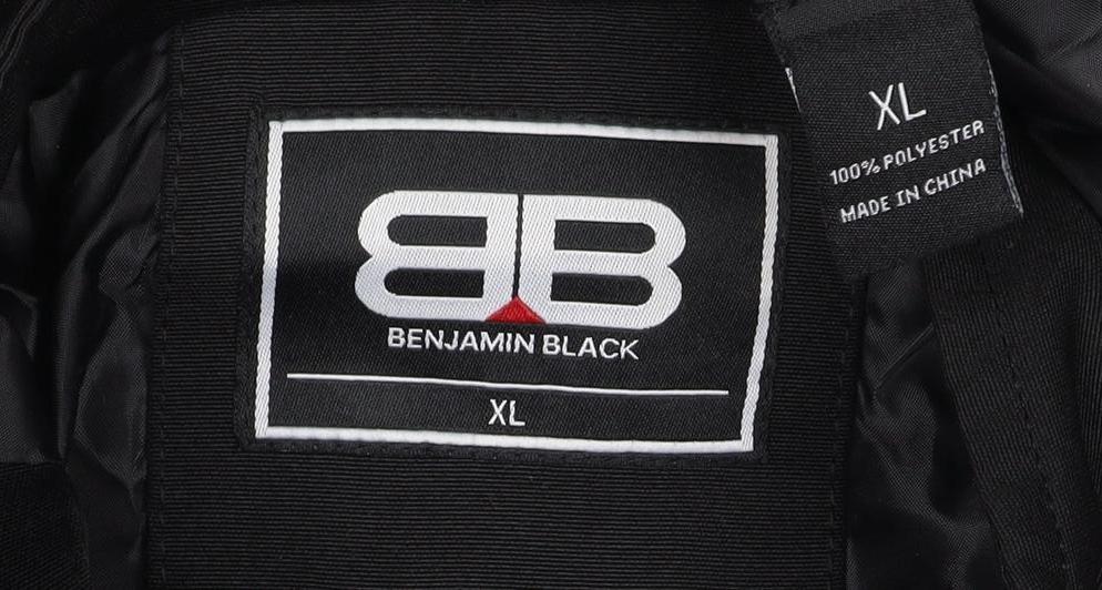 Benjamin Black Men's Black XL Bomber Jacket Full Zip Stand Collar
