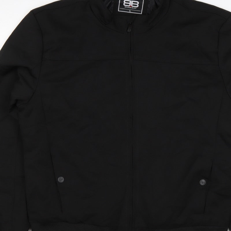 Benjamin Black Men's Black XL Bomber Jacket Full Zip Stand Collar