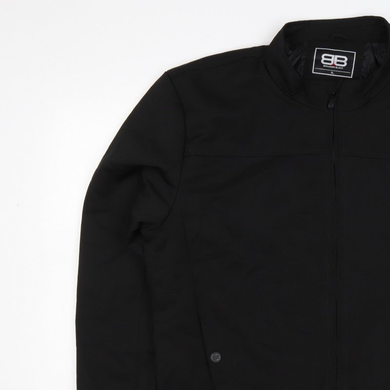 Benjamin Black Men's Black XL Bomber Jacket Full Zip Stand Collar