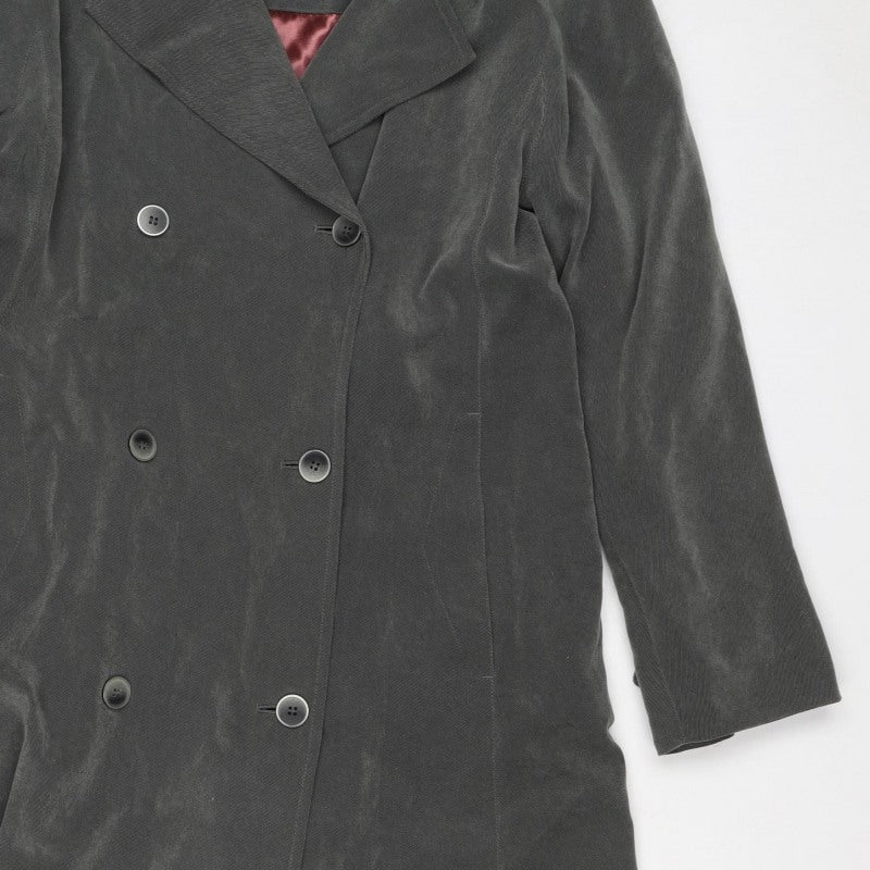 Dannimac Women’s Grey Size S Double-Breasted Long Trench Coat