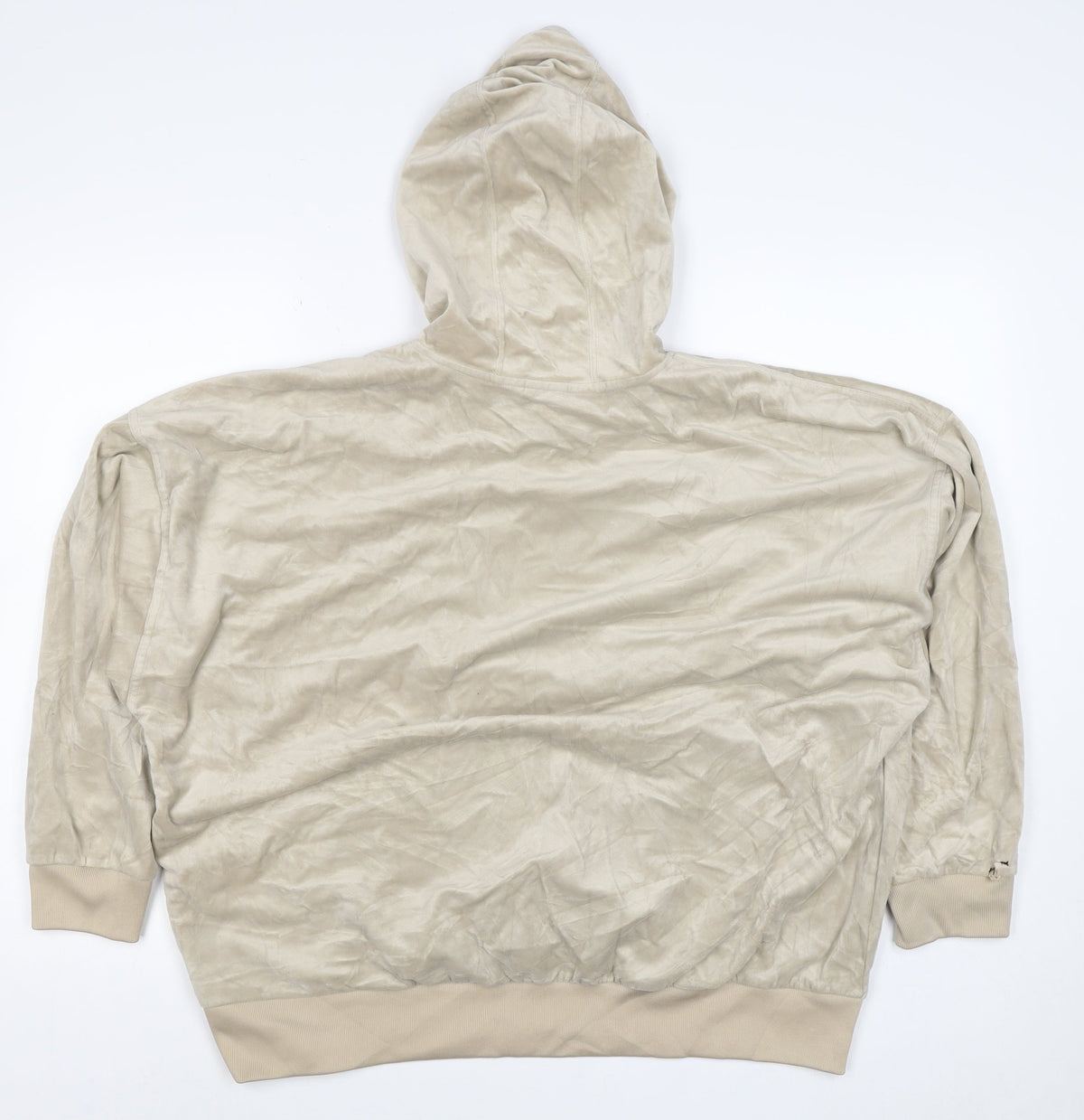 Adidas Women Beige UK 14 Pullover Hoodie Logo Pocket Primegreen