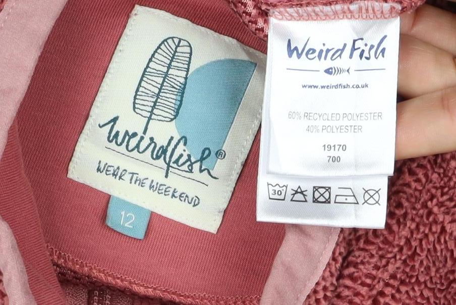 Weird Fish Women’s Pink Size 12 1/4 Zip Fleece Sweatshirt