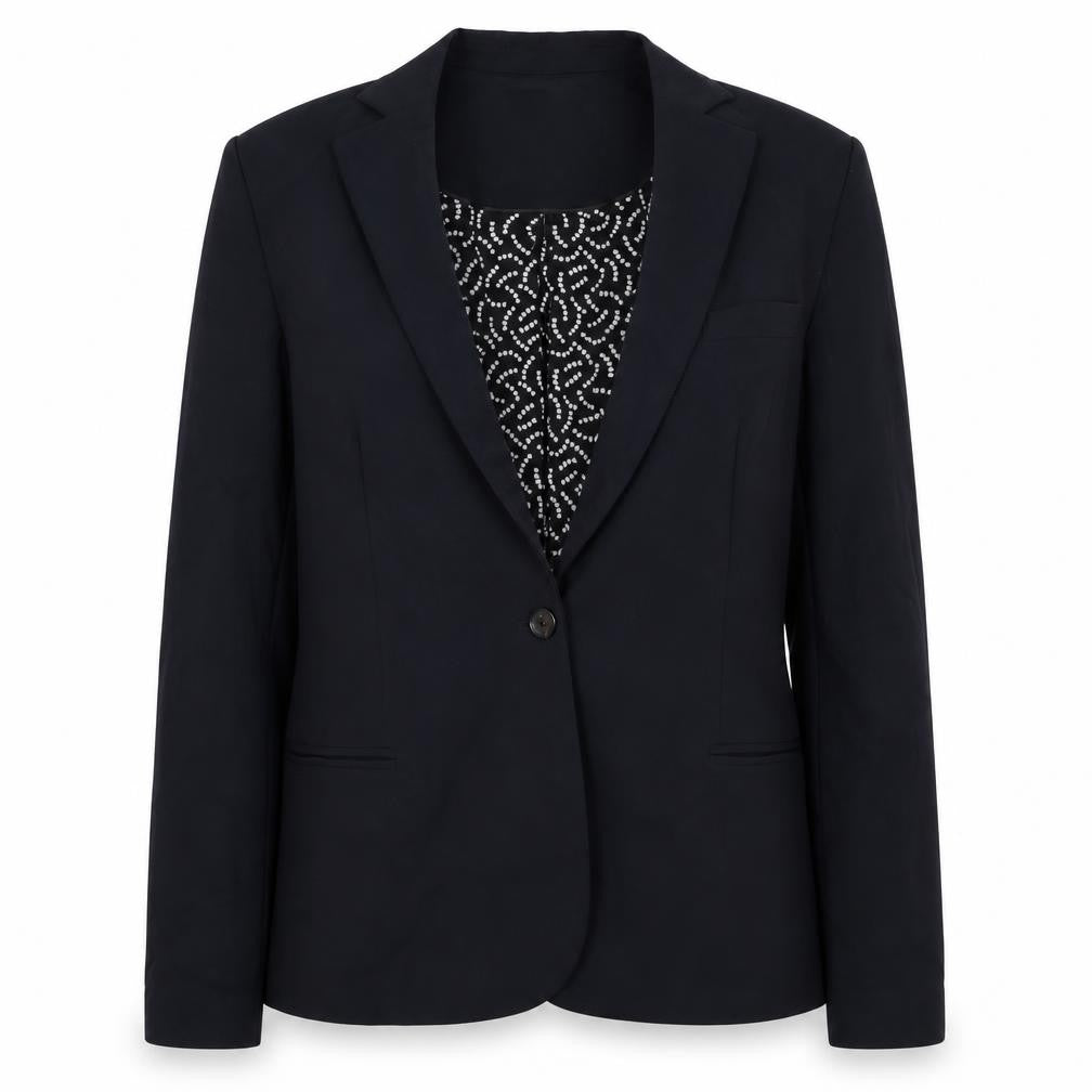 Maison Scotch Women’s Navy Size 2 Single-Breasted Star Lined Blazer