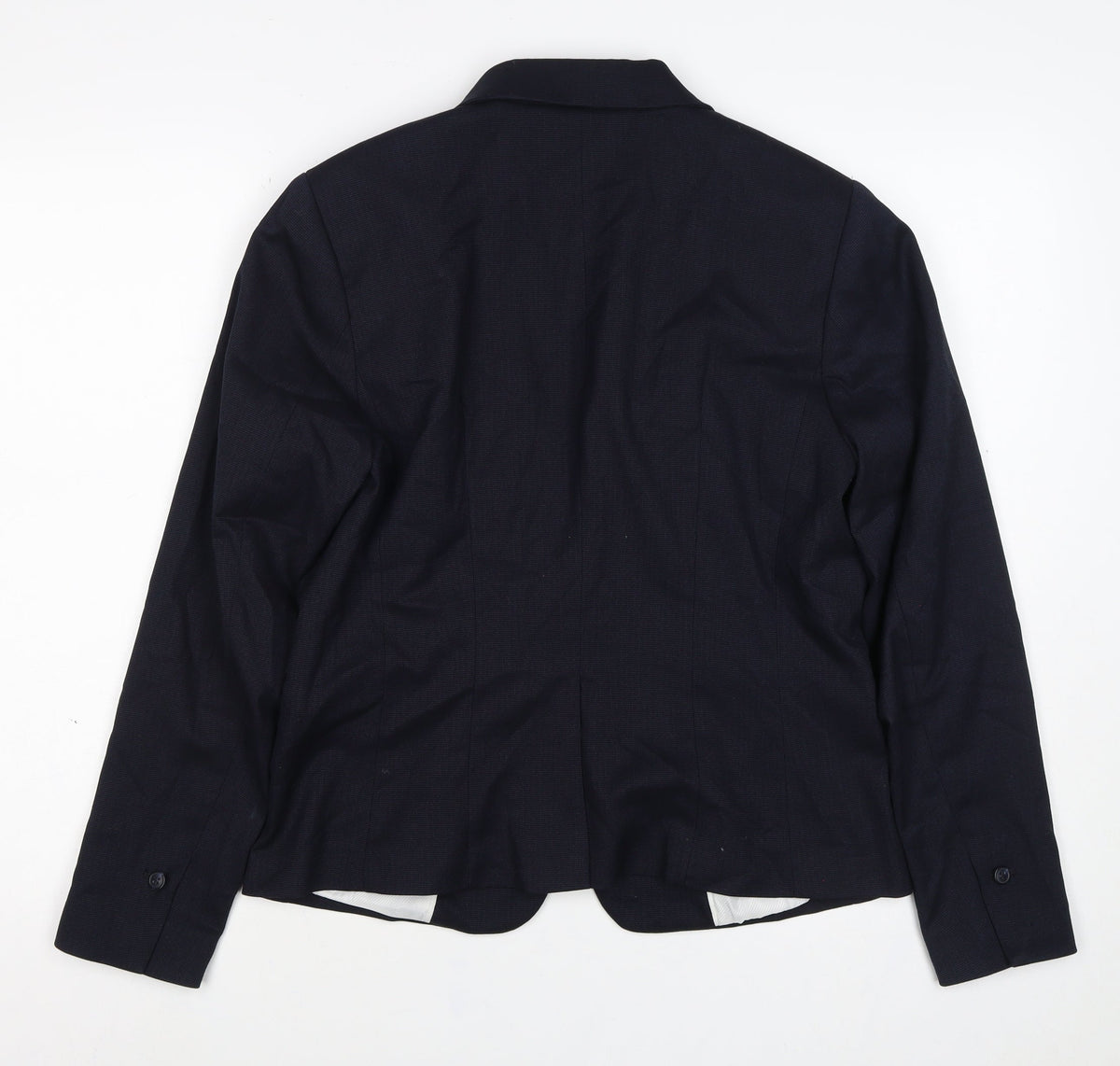H&M Women’s Navy Blue UK 16 One Button Lined Tailored Blazer
