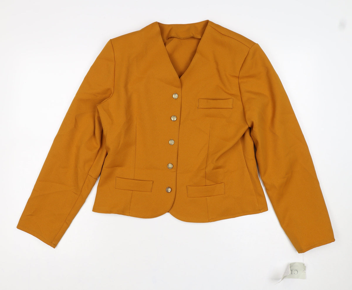 Classic Woman Women’s Orange Size 12 Five-Button Blazer Smart Jacket