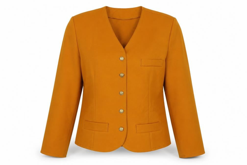 Classic Woman Women’s Orange Size 12 Five-Button Blazer Smart Jacket