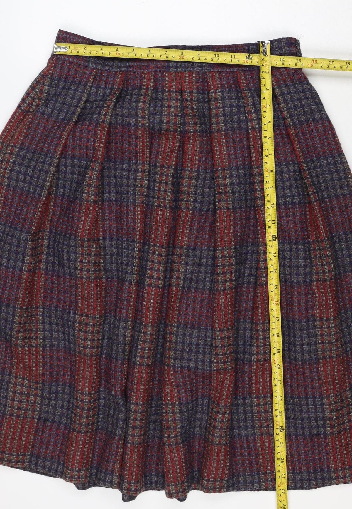 Marks and Spencer Women Multicoloured UK 16 Wool Tweed A-Line Skirt