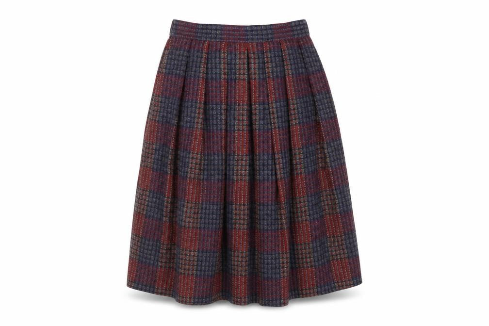 Marks and Spencer Women Multicoloured UK 16 Wool Tweed A-Line Skirt