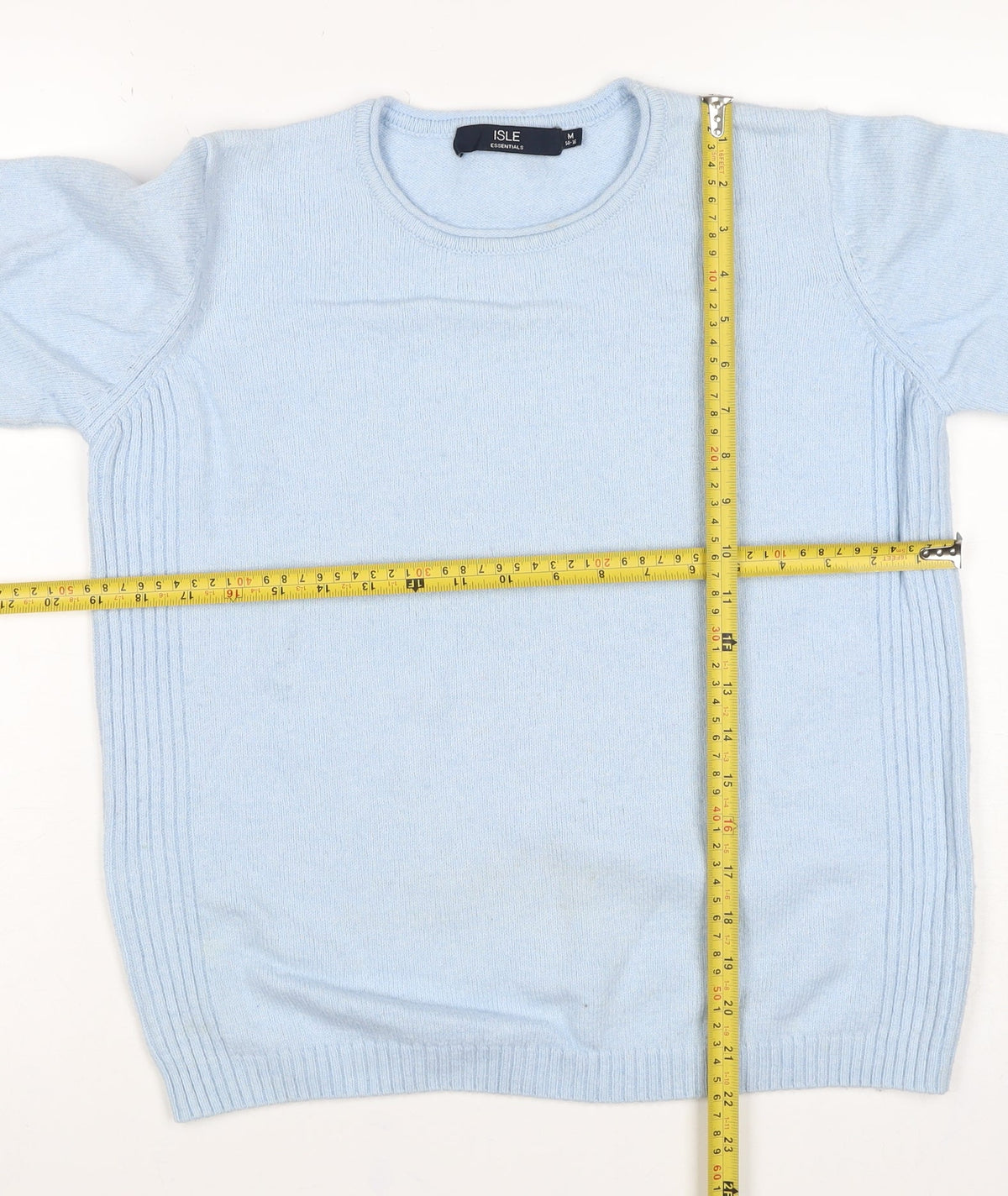 Isle Essentials Women’s Blue Size 14 Round Neck Knit Jumper