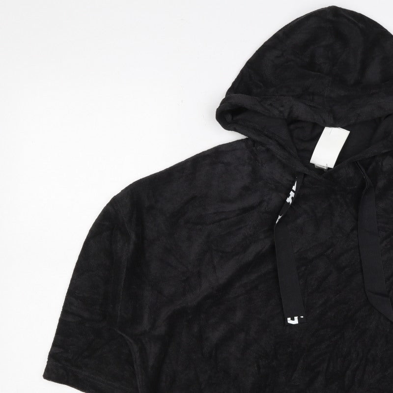 Reebok Women's Black XS Hooded Pullover Fleece Logo Sweatshirt